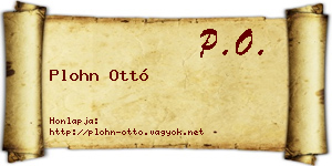 Plohn Ottó névjegykártya
