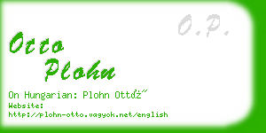 otto plohn business card